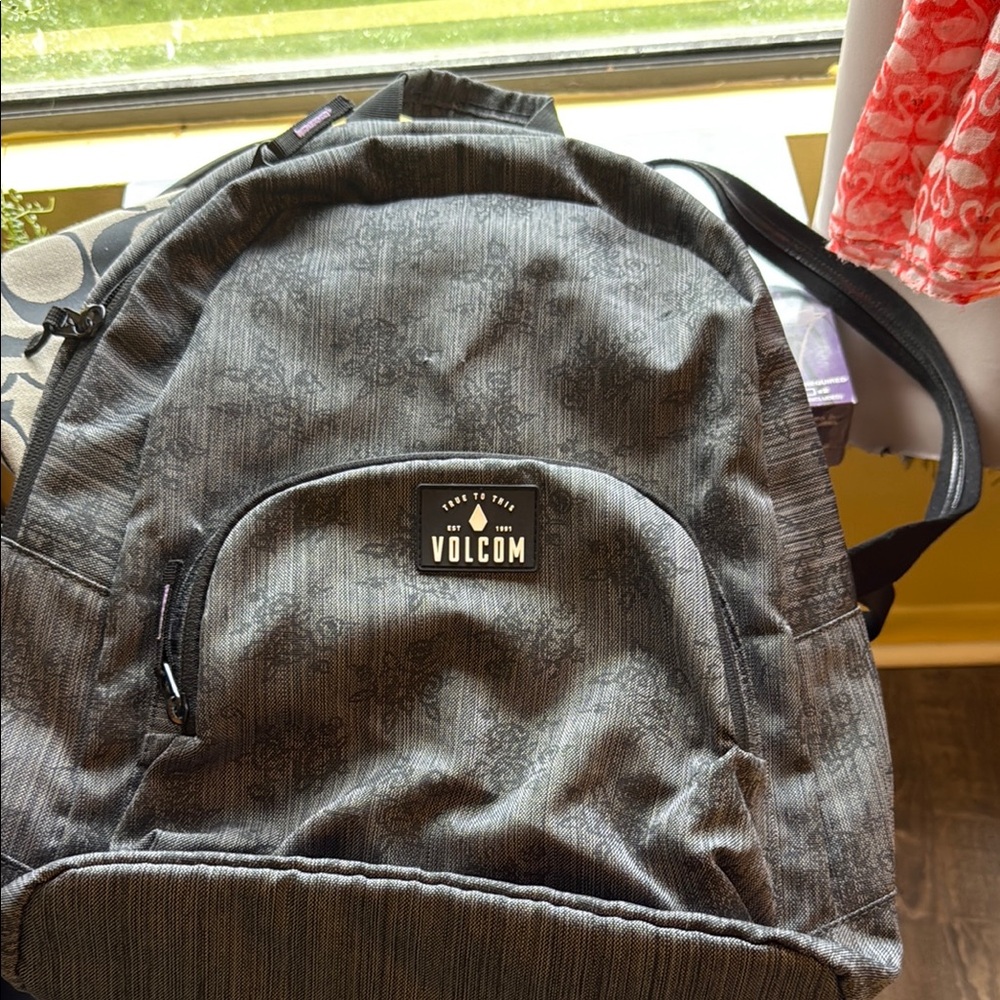 Volcom Gray Backpack Durable School Daypack - image 1